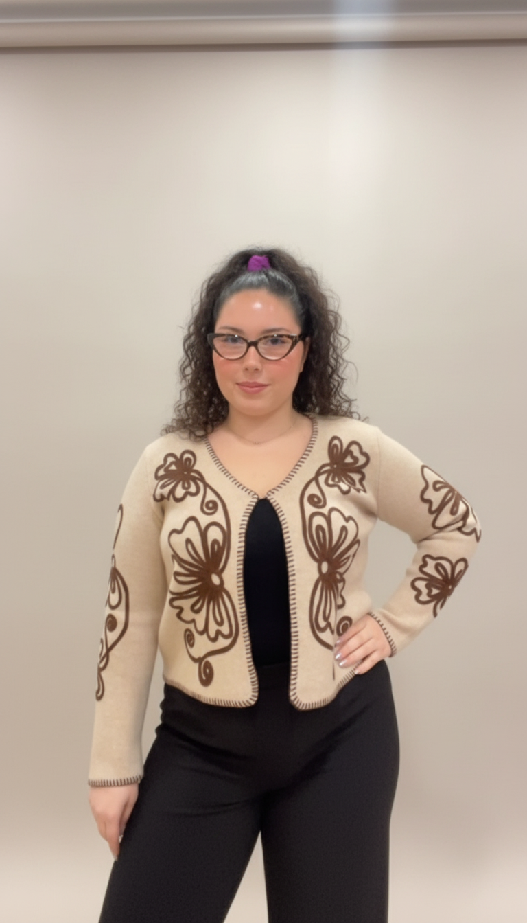 Giacca Cardigan Ricamo