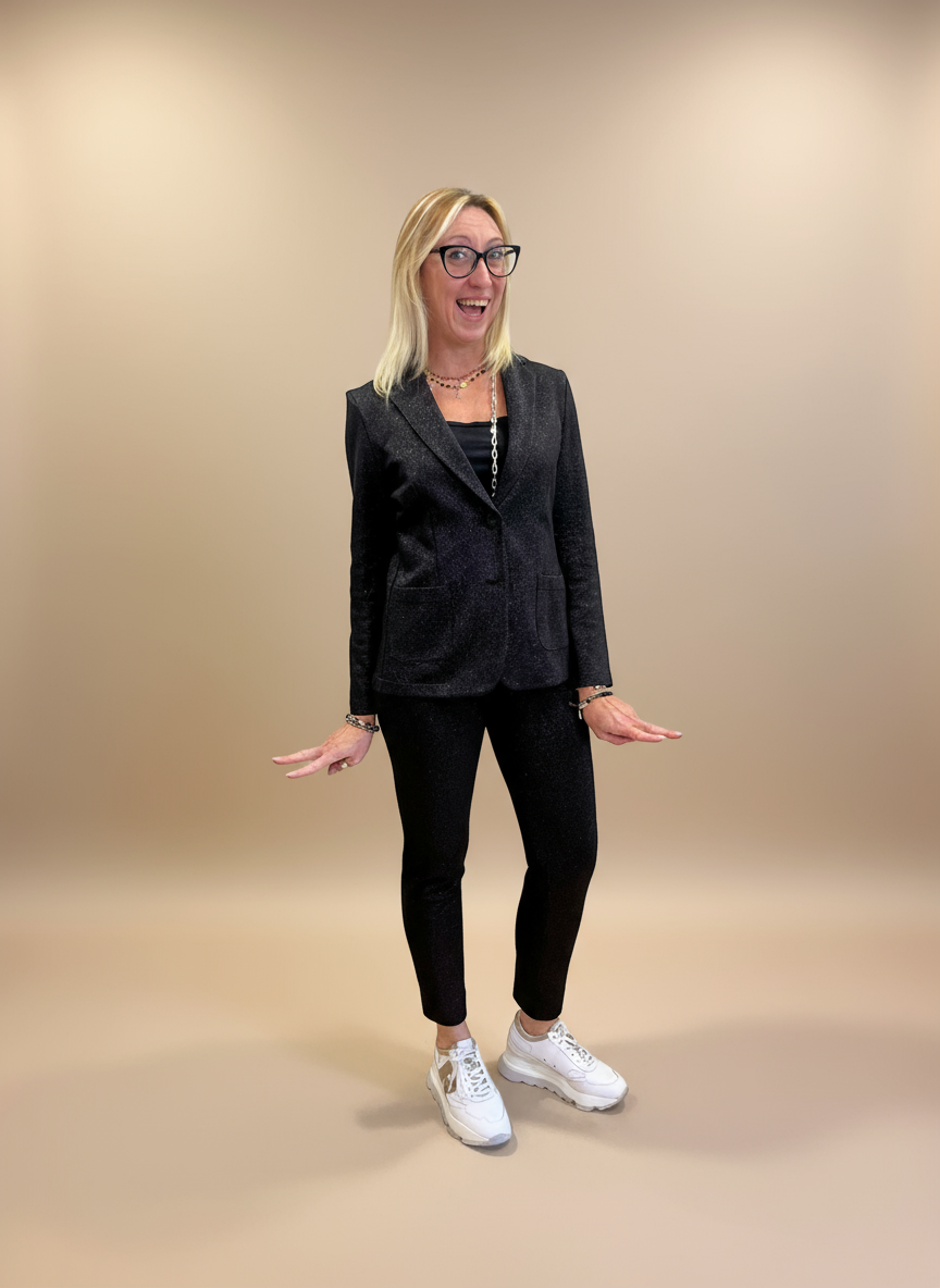 Ragno Giacca Nera Lurex