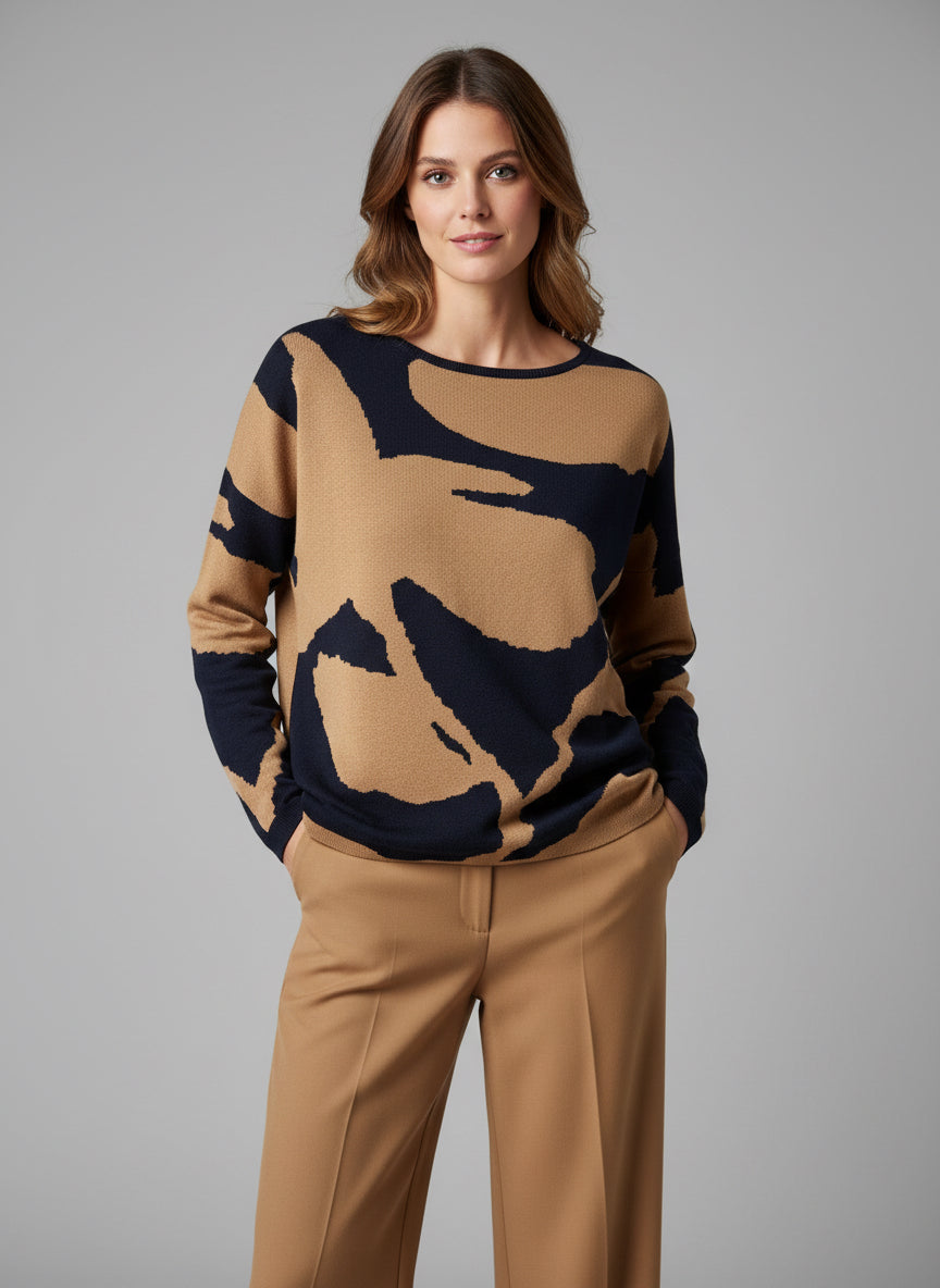 Luisa Viola maglia intarsio blu