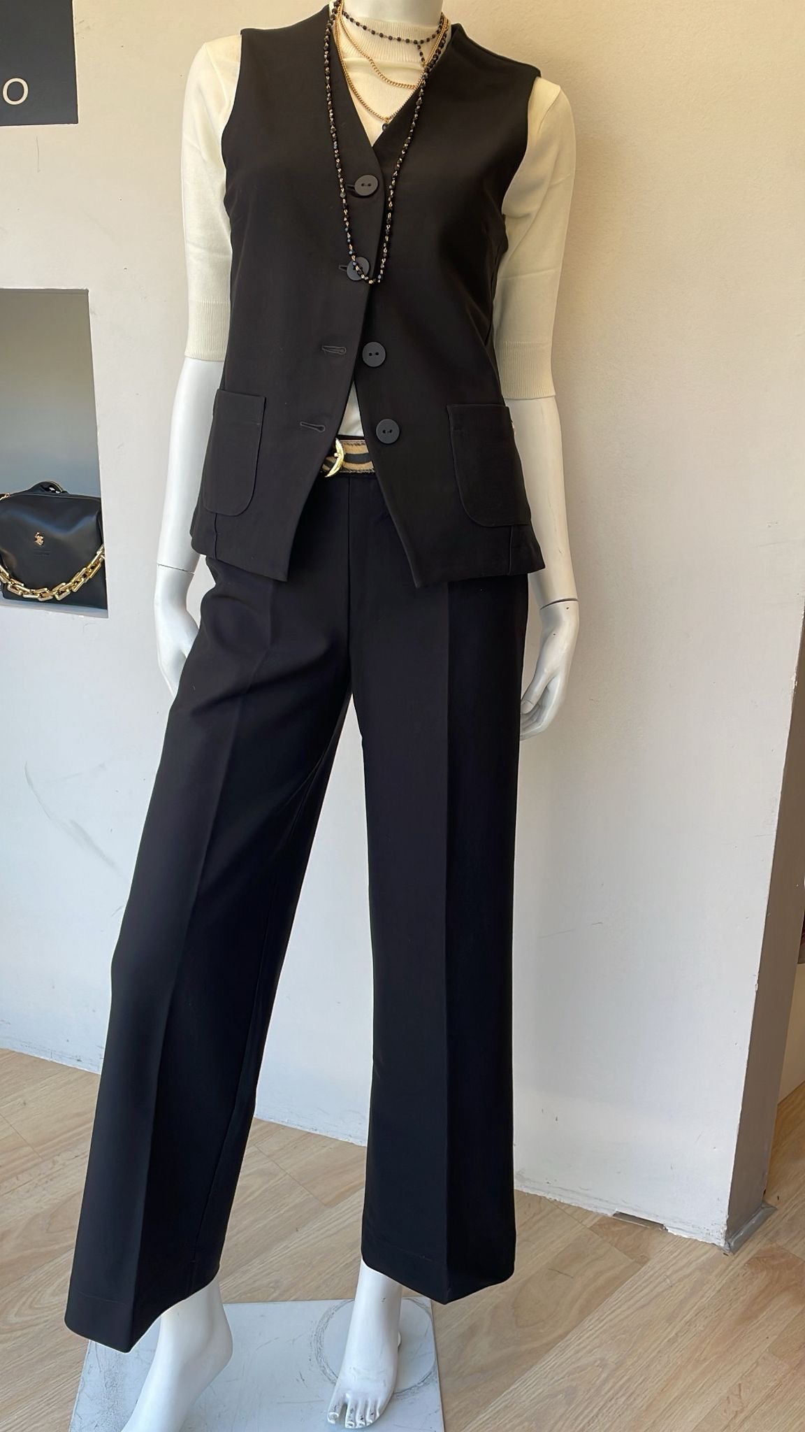 Pantalone Palazzo Nero Ragno