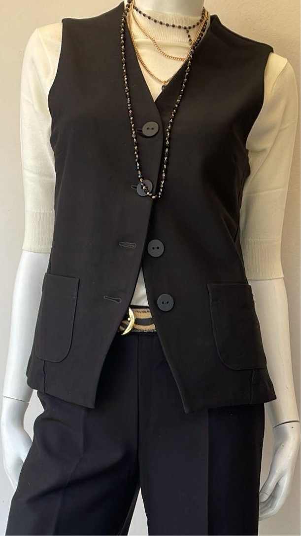 Giacca Gilet Nero Ragno