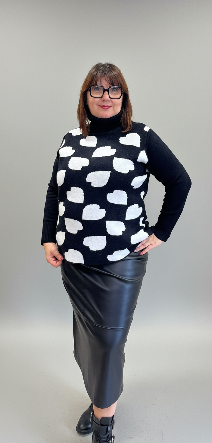 Shopia Maglia cuori Curvy