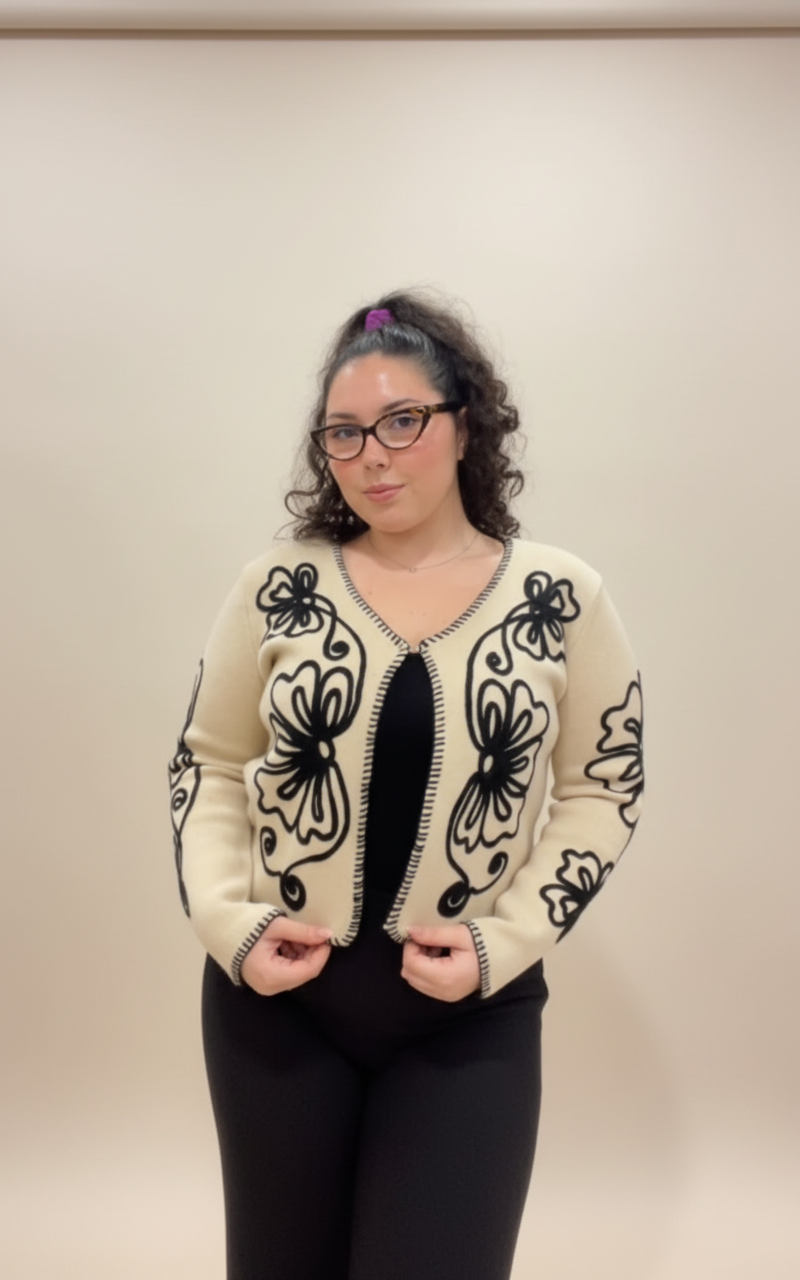 Giacca Cardigan Ricamo