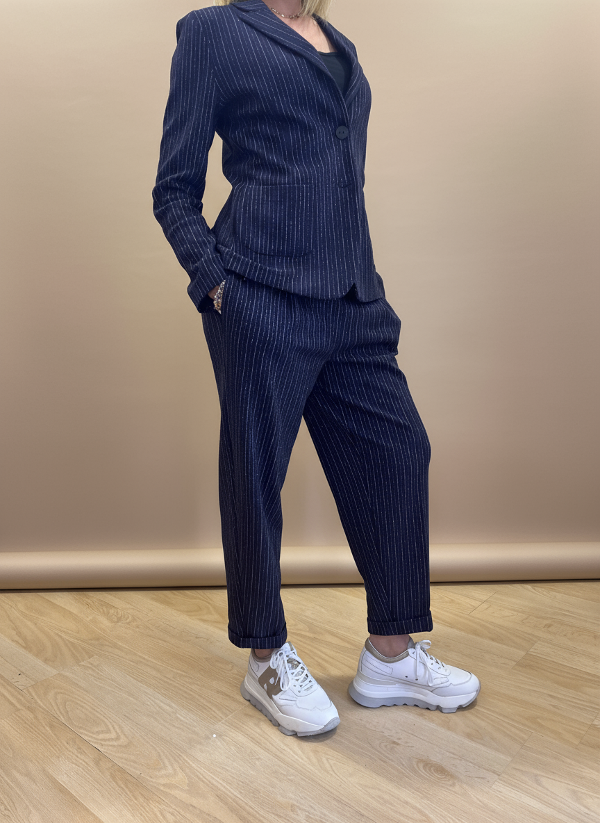 Pantalone Carrot Gessato