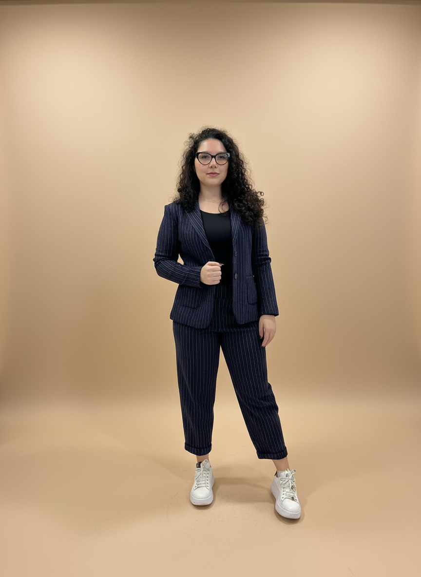 Pantalone Carrot Gessato